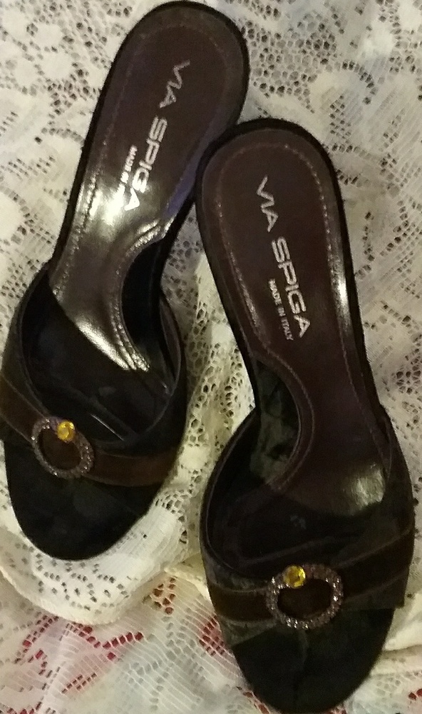 Via spiga, Velvet kitten heel slides